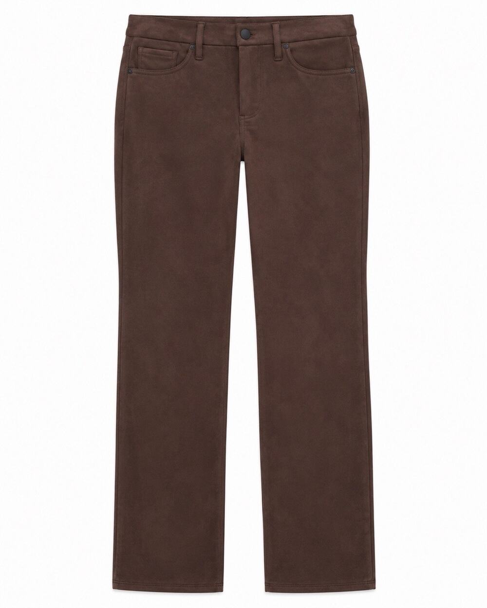 NYDJ Marilyn Straight Leg Faux Suede Pants Women’s 6 Coffee Bean Stretch Soft